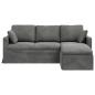 Preview: Sofa Dunkelgrau 198 x 134 x 80 cm Samt