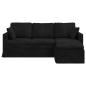 Preview: Sofa Schwarz 198 x 134 x 80 cm Samt