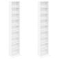 Preview: CD Regal 2 Stk. Wei? 33 x 23,5 x 175 cm Holzwerkstoff