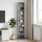 Preview: ARDEBO.de - CD Regal Betongrau 33 x 23,5 x 175 cm Holzwerkstoff