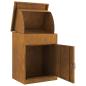 Preview: Paketdrop-Box mit Tür Rostig 47,5 x 38 x 59 cm Wetterfeststahl