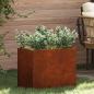 Preview: ARDEBO.de - Garten-Pflanzgefäß Rostoptik 50 x 32 x 40 cm Wetterfeststahl