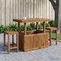 Preview: Gartenkaffee Tisch aus massivem Akazienholz höhenverstellbar