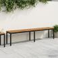 Preview: ARDEBO.de - Gartenbank 201 x 35 x 45 cm Massivholz Akazie Rechtwinklig