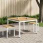 Preview: ARDEBO.de - Couchtisch Wei? 98 x 100,5 x 45 cm Massivholz Akazie