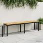 Preview: ARDEBO.de - Gartenbank 161 x 35 x 45 cm Massivholz Akazie Weiß und Schwarz