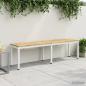 Preview: ARDEBO.de - Gartenbank 161 x 35 x 45 cm Massivholz Akazie Weiß Rechtwinklig