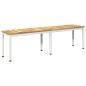 Preview: Gartenbank 161 x 35 x 45 cm Massivholz Akazie Weiß Rechtwinklig