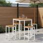 Preview: ARDEBO.de - Gartenbar-Tisch NAARDEN Natur und Weiß 80 x 80,5 x 105 cm