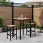 Preview: ARDEBO.de - Gartenbar-Tisch Weiß und Schwarz 70 x 68,5 x 105 cm