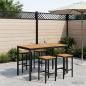 Preview: ARDEBO.de - Gartenbar-Tisch Weiß und Schwarz 147 x 88,5 x 105 cm