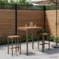 Preview: ARDEBO.de - Gartenbar-Tisch NAARDEN Natur und Kaffee 80 x 80,5 x 105 cm