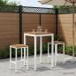 Preview: ARDEBO.de - Gartenbar-Tisch NAARDEN Natürlich und Weiß 60 x 60,5 x 105 cm