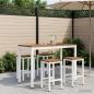 Preview: ARDEBO.de - Gartenbar-Tisch Natürlich und Weiß 108,5 x 55 x 105 cm