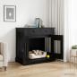 Preview: ARDEBO.de - Hundekäfigmöbel Schwarz Eichen-Optik 80 x 47,5 x 80 cm