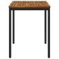 Preview: Gartentisch Natürlich und Schwarz 60 x 60,5 x 75 cm