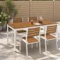 Preview: ARDEBO.de - Gartentisch NAARDEN Natur und Weiß 180 x 88,5 x 75 cm