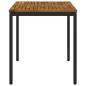 Preview: Gartentisch Natürlich und Schwarz 70 x 68,5 x 75 cm