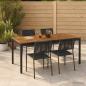 Preview: ARDEBO.de - Gartentisch Natürlich und Schwarz 180 x 88,5 x 75 cm