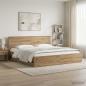 Preview: ARDEBO.de - Bed Frame with Storage and Headboard Artisan Oak 180 x 200 cm