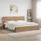Preview: ARDEBO.de - Bed Frame with Storage and Headboard Artisan Oak 180 x 200 cm