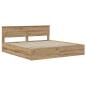 Preview: Bed Frame with Storage and Headboard Artisan Oak 180 x 200 cm
