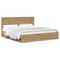 Preview: Bed Frame with Storage and Headboard Artisan Oak 180 x 200 cm