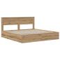 Preview: Bed Frame with Storage and Headboard Artisan Oak 180 x 200 cm