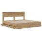Preview: Bed Frame with Storage and Headboard Artisan Oak 180 x 200 cm
