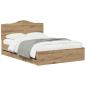 Preview: Bed Frame with Storage and Headboard Artisan Oak 140 x 190 cm