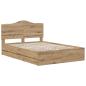 Preview: Bed Frame with Storage and Headboard Artisan Oak 140 x 190 cm
