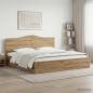 Preview: ARDEBO.de - Bed Frame with Storage and Headboard Artisan Oak 180 x 200 cm
