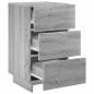 Preview: Nachttisch 2 stk. Sonoma-Grau 33,5 x 34,5 x 60 cm Holzwerkstoff