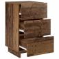 Preview: Nachttisch 2 stk. Altholz 33,5 x 34,5 x 60 cm Holzwerkstoff