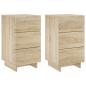 Preview: Nachttisch 2 stk. Sonoma-Eiche 33,5 x 34,5 x 60 cm