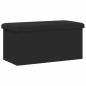 Preview: Klappbare Aufbewahrungsbank Schwarz 180 kg 80 L 77 x 38 x 38 cm