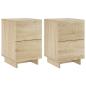 Preview: Nachttisch 2 stk. Sonoma-Eiche 33,5 x 34,5 x 50 cm