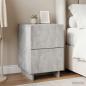 Preview: ARDEBO.de - Nachttisch Betongrau 33,5 x 34,5 x 50 cm Holzwerkstoff