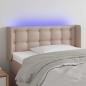 Preview: ARDEBO.de - LED Kopfteil Cappuccino-Braun 83x16x78/88 cm Kunstleder