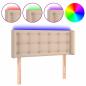 Preview: LED Kopfteil Cappuccino-Braun 83x16x78/88 cm Kunstleder
