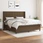 Preview: ARDEBO.de - Boxspringbett mit Matratze Dunkelbraun 180x200 cm Stoff