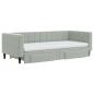 Preview: Tagesbett Ausziehbar mit Schubladen Hellgrau 90x200 cm Samt