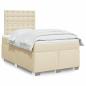 Preview: ARDEBO.de - Boxspringbett mit Matratze Creme 120x190 cm Stoff