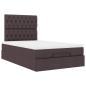 Preview: Ottoman-Bett mit Matratze & LEDs Dunkelbraun 120x200 cm Stoff