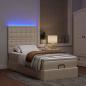 Preview: Ottoman-Bett mit Matratze & LEDs Creme 80x200 cm Stoff