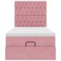 Preview: Ottoman-Bett mit Matratzen & LEDs Rosa 90x190 cm Samt