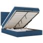 Preview: Ottoman-Bett mit Matratze Blau 140x190 cm Stoff