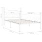 Preview: Bettgestell mit Lattenrost Weiß Metall 90 x 200 cm