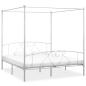 Preview: ARDEBO.de - Himmelbett-Gestell Weiß Metall 200 x 200 cm