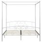 Preview: Himmelbett-Gestell Weiß Metall 200 x 200 cm